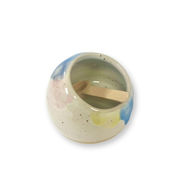 Produktfoto zu Salz_Zucker-Töpfchen "bleu" incl. Holz-Löffel