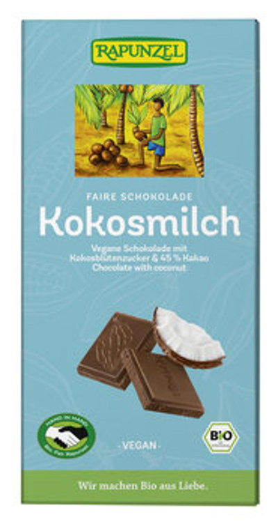 Produktfoto zu Kokosmilch Schokolade (80g)