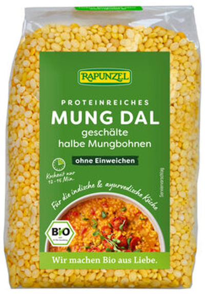 Produktfoto zu Mung Dal, Mungbohnen halb, geschält (500g)
