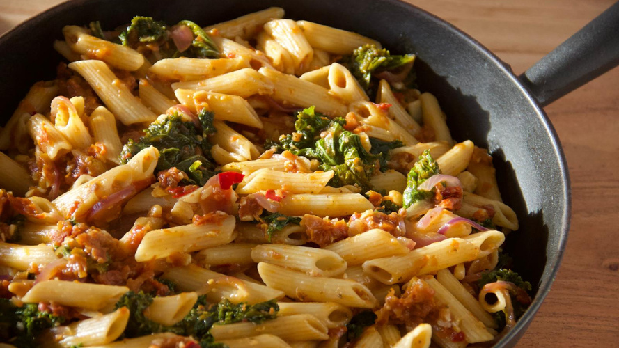 Rezeptbild für Penne mit Grünkohl