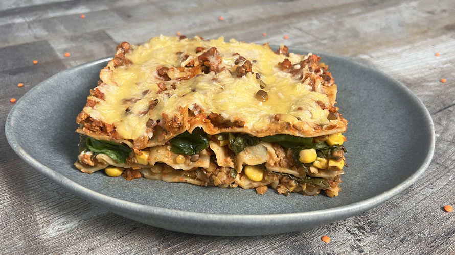 Rezeptbild für Rote Linsen Lasagne