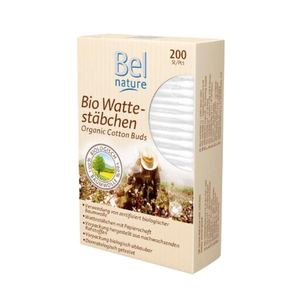 Produktfoto zu Wattestäbchen aus 100% Bio-Baumwolle (200 Stück)