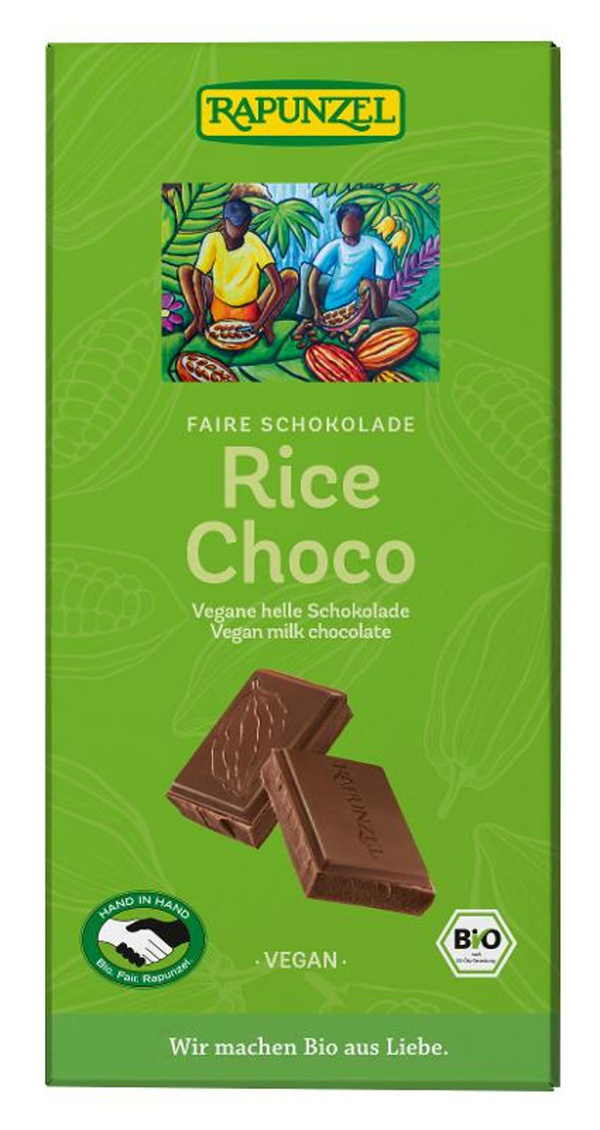 Produktfoto zu Rice Choco vegane helle Schokolade (100g)