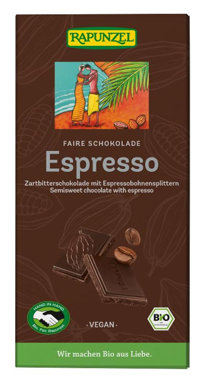 Produktfoto zu Zartbitter Schokolade mit Espresso-Splittern 51% (80g)
