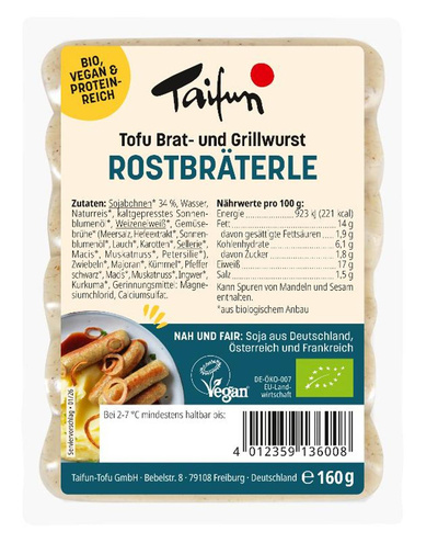 Produktfoto zu Tofu Rostbräterle (160g)