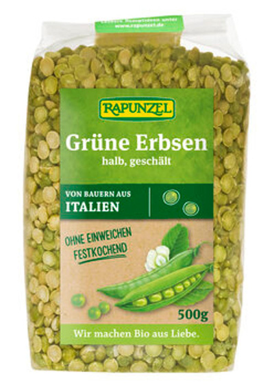 Produktfoto zu Grüne Erbsen, halb, geschält (500g)