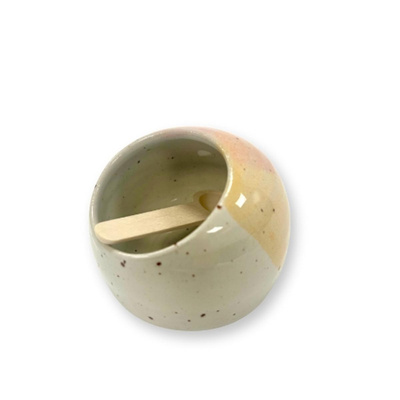 Produktfoto zu Salz_Zucker-Töpfchen "rouge" incl. Holz-Löffel