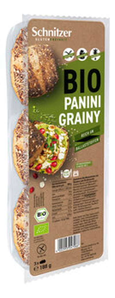 Produktfoto zu Panini Grainy glutenfreie Brötchen (188g)
