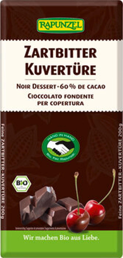 Produktfoto zu Zartbitter Kuvertüre (200g)