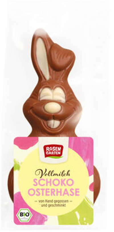 Produktfoto zu Vollmilch Osterhase, weiß geschminkt (80g) I MHD 16.08.26