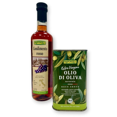 Produktfoto zu Mediterranes Geschenkset Olivenöl im Kanister (0,5L)+Condimento Rosso (0,5L)