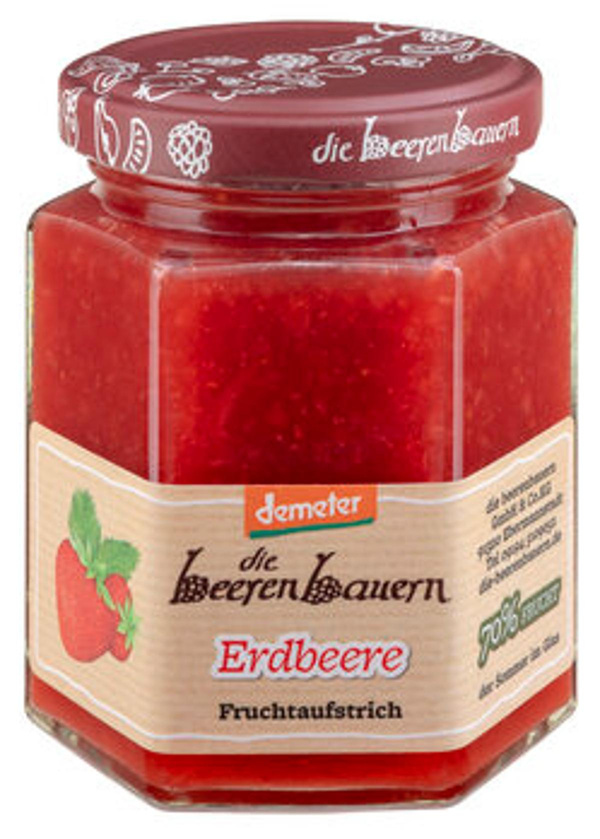Produktfoto zu Beerenbauern Fruchtaufstrich Erdbeere (200g)