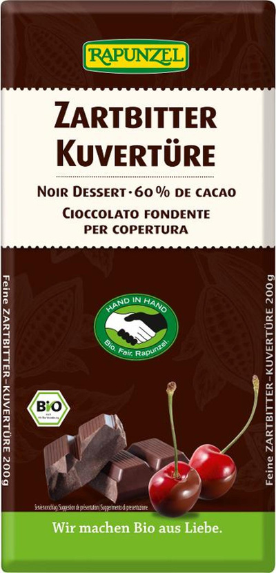 Produktfoto zu Zartbitter Kuvertüre (200g)