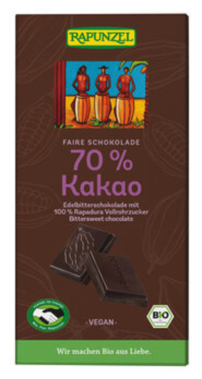 Produktfoto zu Edelbitterschokolade 70% Kakao (80g)