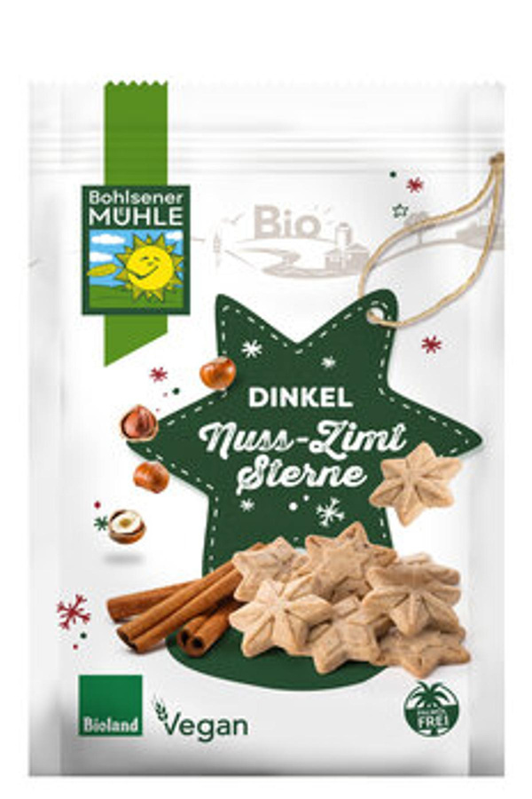 Produktfoto zu Dinkel Nuss Zimt Sterne (125g)