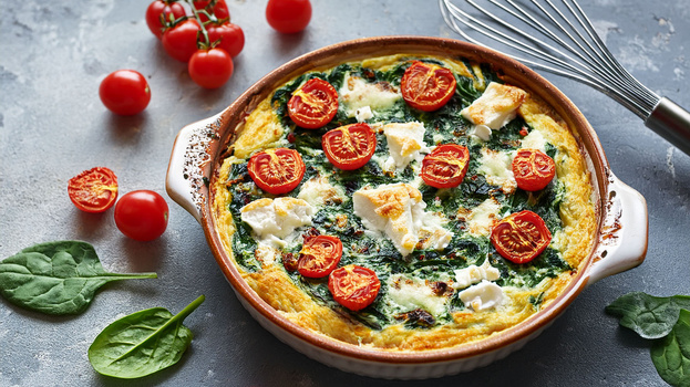 Rezeptbild für Tomaten-Spinat-Frittata mit  Feta