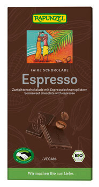 Produktfoto zu Zartbitter Schokolade mit Espresso-Splittern 51% (80g)