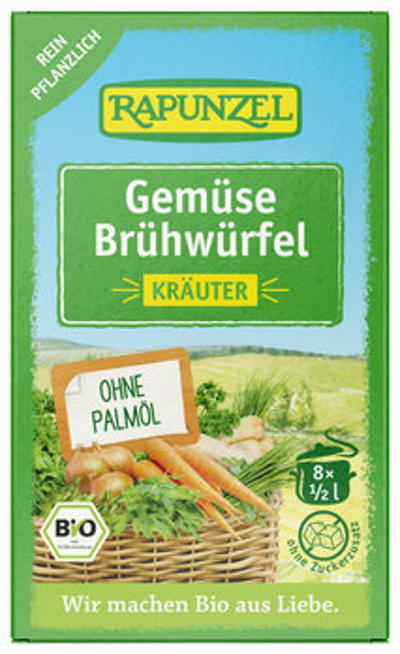 Produktfoto zu Gemüse-Brühwürfel mit Kräutern & Hefe (8 Würfel)