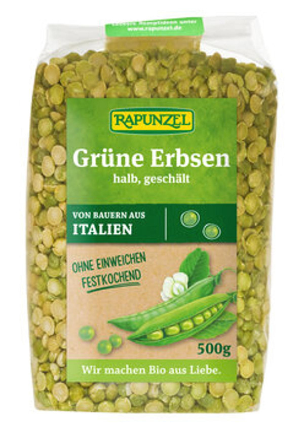 Produktfoto zu Grüne Erbsen, halb, geschält (500g)