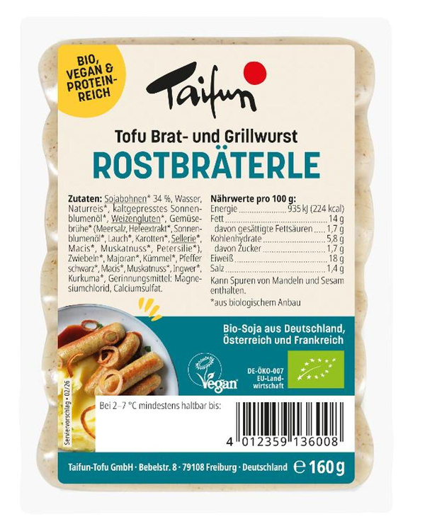 Produktfoto zu Tofu Rostbräterle (160g)
