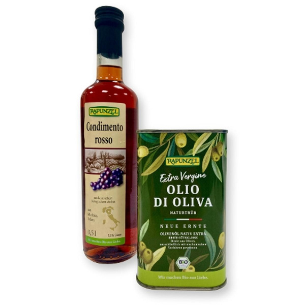 Produktfoto zu Mediterranes Geschenkset Olivenöl im Kanister (0,5L)+Condimento Rosso (0,5L)