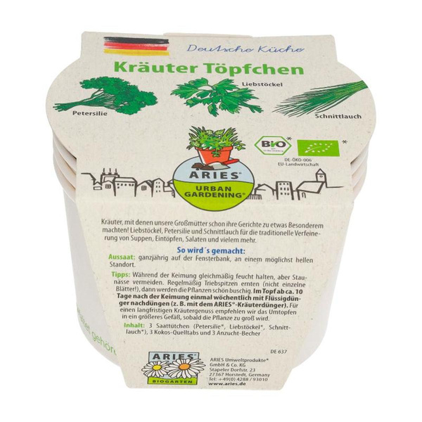 Produktfoto zu Urban Gardening Bio-Kräutertopf "Deutsche Küche"