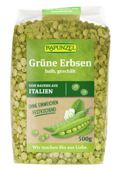Produktfoto zu Grüne Erbsen, halb, geschält (500g)