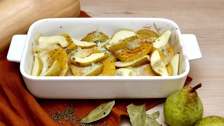 Rezeptbild für Butternut-Birnen-Gratin
