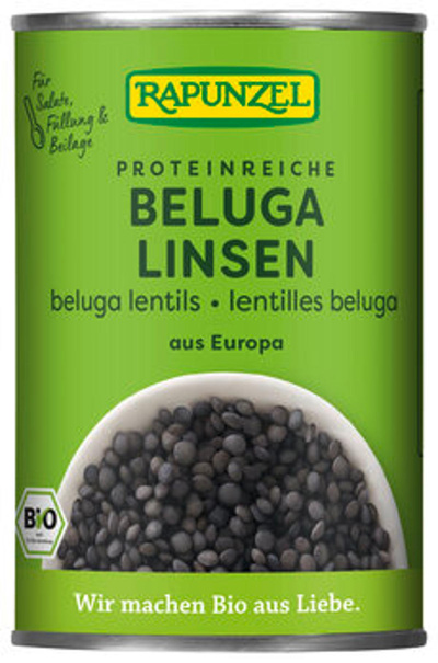 Produktfoto zu Beluga Linsen in der Dose (400g)