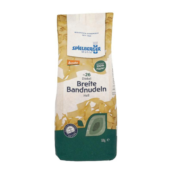 Produktfoto zu Breite Dinkel-Bandnudeln 18 mm, hell (500g)