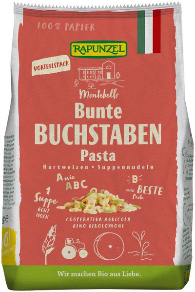 Produktfoto zu Buchstaben Suppennudeln Semola bunt (500g)
