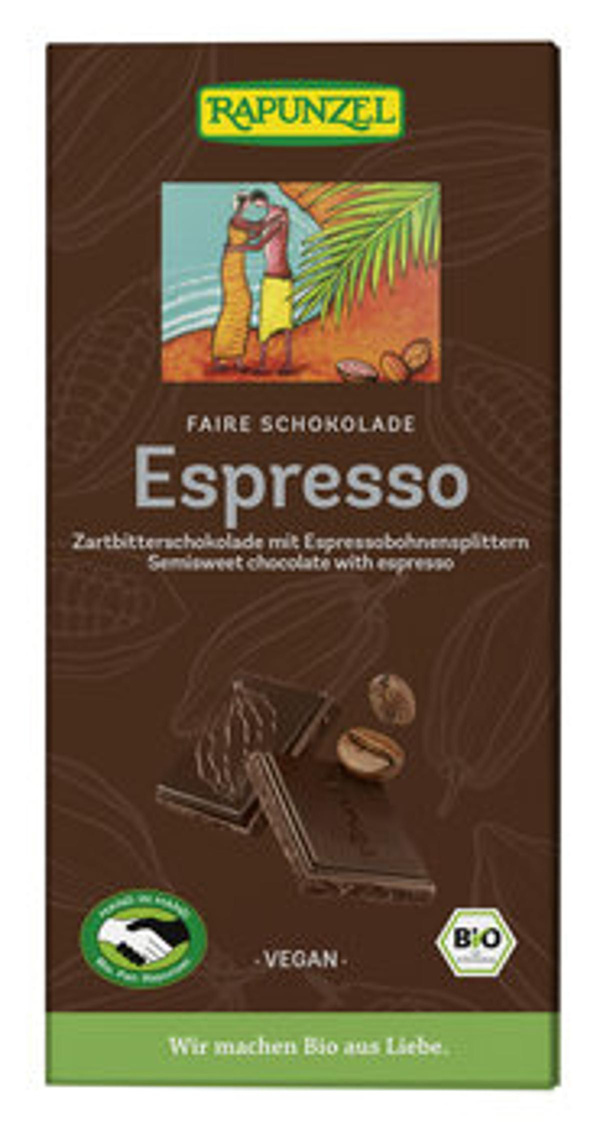 Produktfoto zu Zartbitter Schokolade mit Espresso-Splittern 51% (80g)