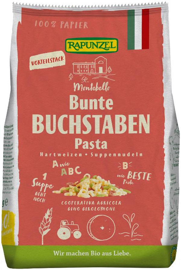 Produktfoto zu Buchstaben Suppennudeln Semola bunt (500g)