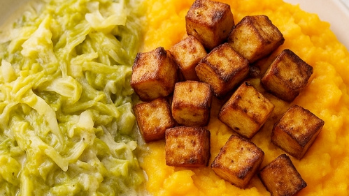 Rezeptbild für Rahmwirsing mit Kartoffel-Möhren-Püree