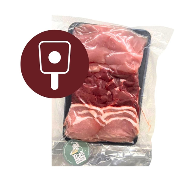 Produktfoto zu Raclette Platte Rind_Schwein_Pute (ca. 0,9kg)
