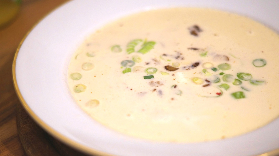 Rezeptbild für Cremige Maronensuppe mit Pilzen und Kakao