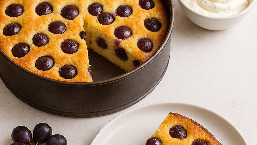 Rezeptbild für Versunkener Traubenkuchen