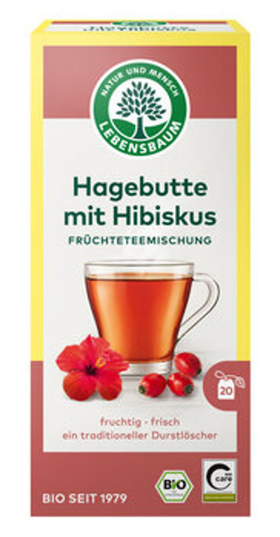 Produktfoto zu Früchtetee Hagebutte mit Hibiskus (20 Beutel)