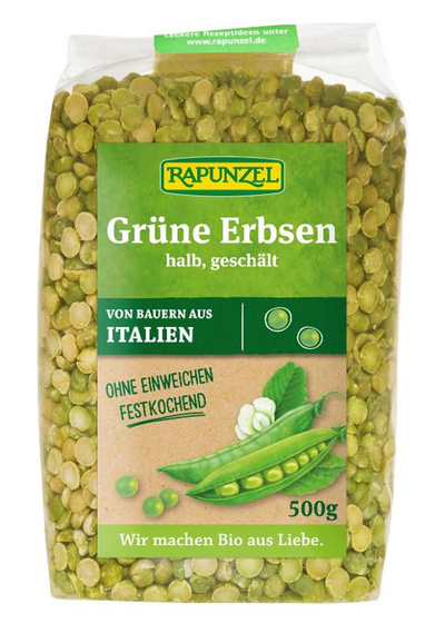 Produktfoto zu Grüne Erbsen, halb, geschält (500g)