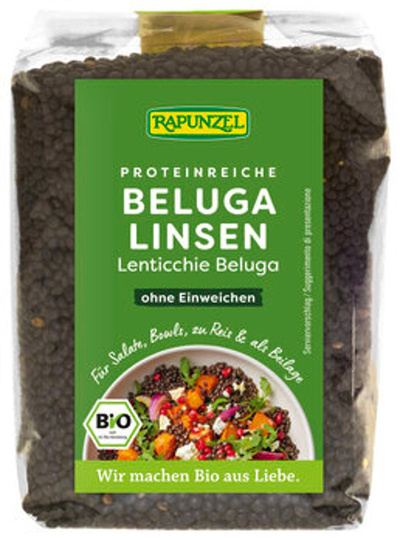 Produktfoto zu Beluga Linsen schwarz (500g)