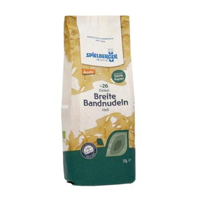 Produktfoto zu Breite Dinkel-Bandnudeln 18 mm, hell (500g)