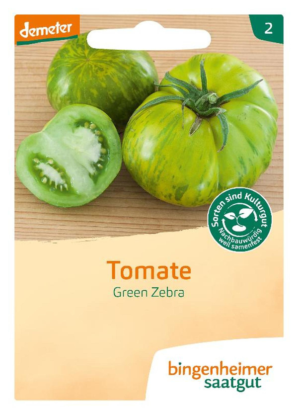 Produktfoto zu Saatgut Fleischtomate "Green Zebra"