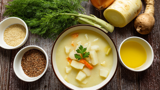 Rezeptbild für Vegane Kohlrabisuppe