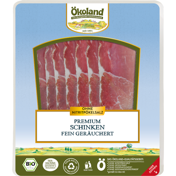 Produktfoto zu Bio-Premium Schinken fein geräuchert (80g)