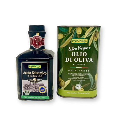 Produktfoto zu Mediterranes Geschenkset Olivenöl im Kanister (0,5L)+Aceto Balsamico di Modena Premium (250ml)