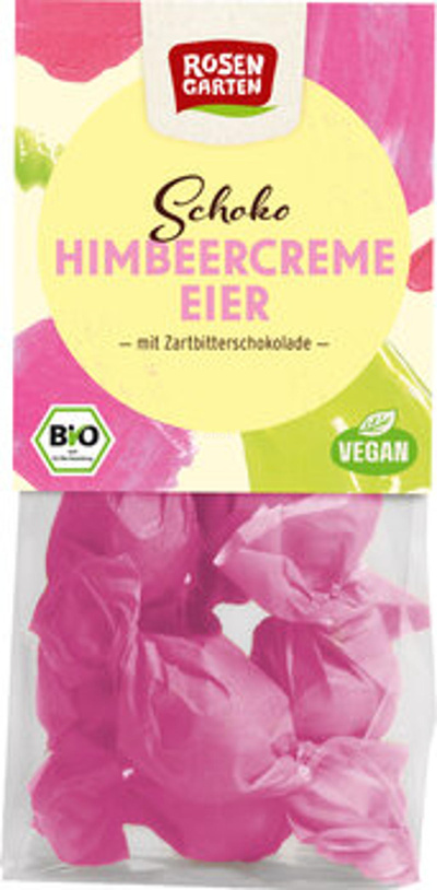 Produktfoto zu Zartbitter-Schoko-Eier mit Himbeercreme (85g) I MHD 10.09.26