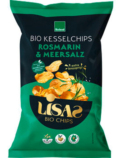 Produktfoto zu Lisas Kesselchips Rosmarin&Meersalz (115g)