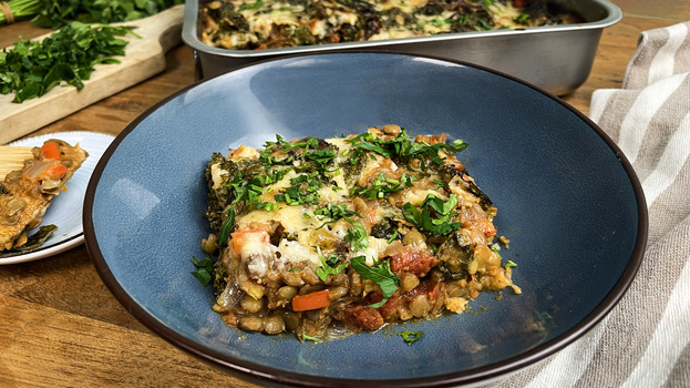 Rezeptbild für Linsen-Grünkohl-Moussaka
