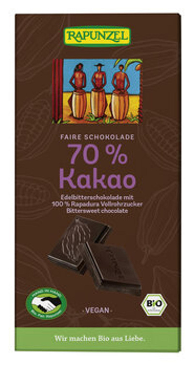 Produktfoto zu Edelbitterschokolade 70% Kakao (80g)