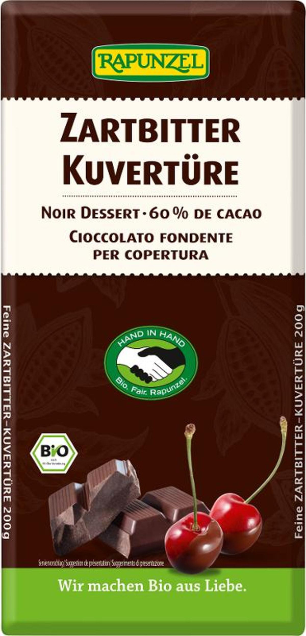 Produktfoto zu Zartbitter Kuvertüre (200g)